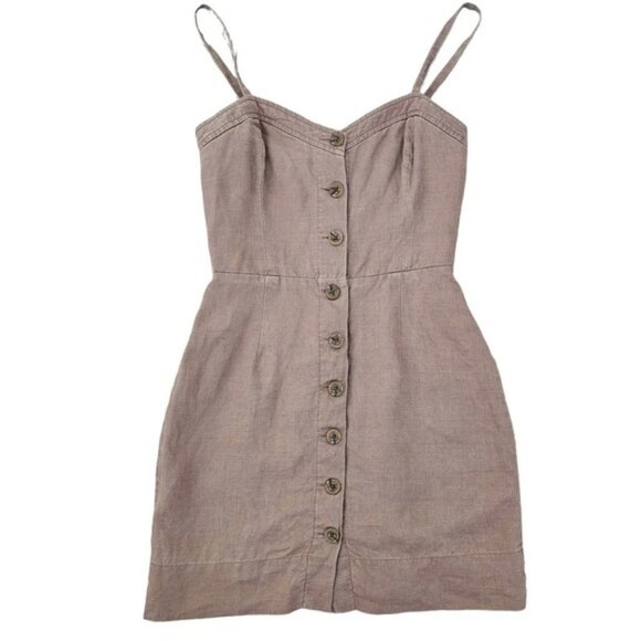 Aritzia Wilfred Ducharme linen mini dress dusty rose beige size 00 - Picture 16 of 16